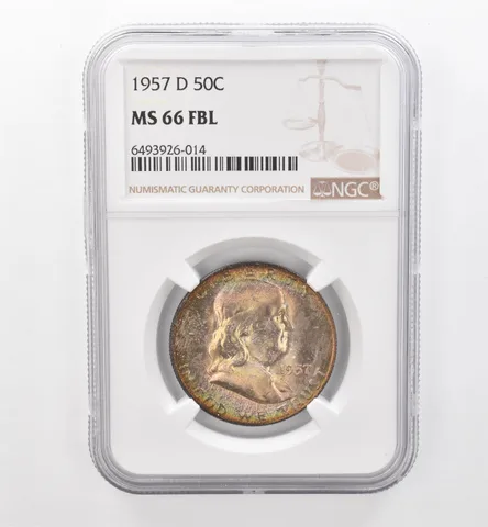 1957-D Franklin Half Dollar MS66 FBL NGC Beautiful Tone *1844