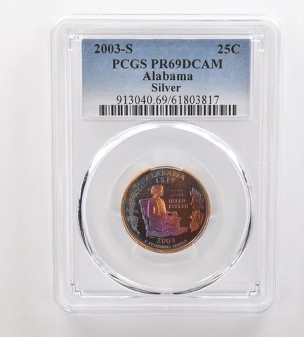 2003-S Washington State Quarter Alabama Silver PR69 DCAM PCGS Nice Tone *3268