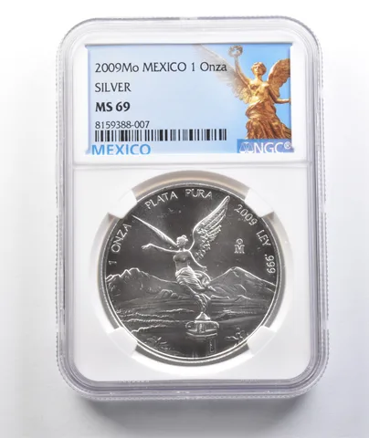 2009 Mo Mexico 1 Onza Silver Libertad MS69 NGC a5532