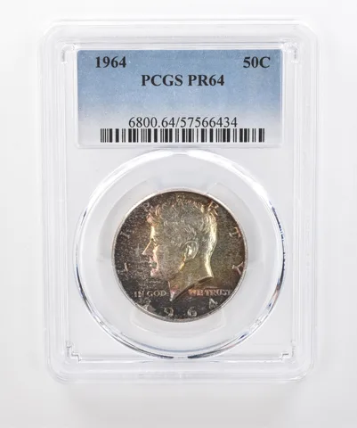 1964 Kennedy Half Dollar PR64 PCGS Beautiful Tone a1397