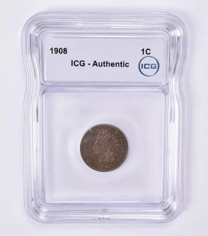 1908 Indian Head Cent Authentic ICG Beautiful Tone *0601