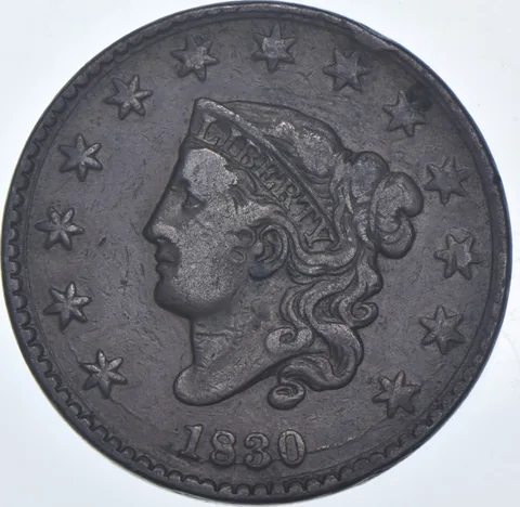 1830 Matron Head Large Cent - N4 a7645