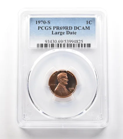 1970-S Lincoln Memorial Cent Large Date PR69 RD DCAM PCGS *5297