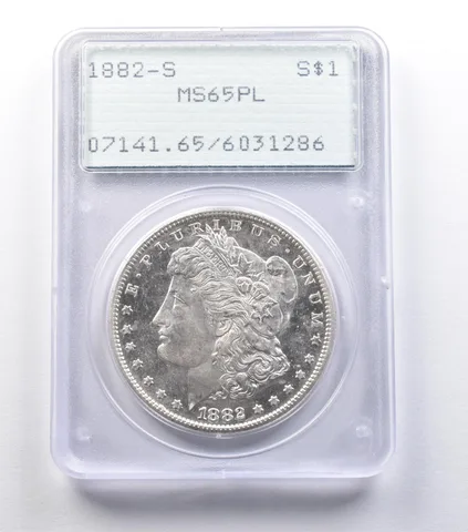 1882-S Morgan Silver Dollar MS65 PL PCGS Rattler *9562