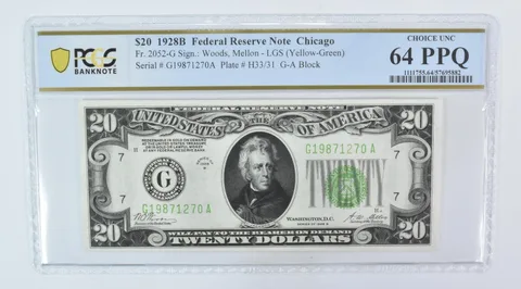 1928 B $20 Chicago IL FRN Fr#2052-G Choice Unc 64 PPQ PCGS a5991