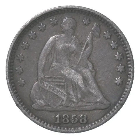 1858 Seated Liberty Half Dime Type 3 a8596