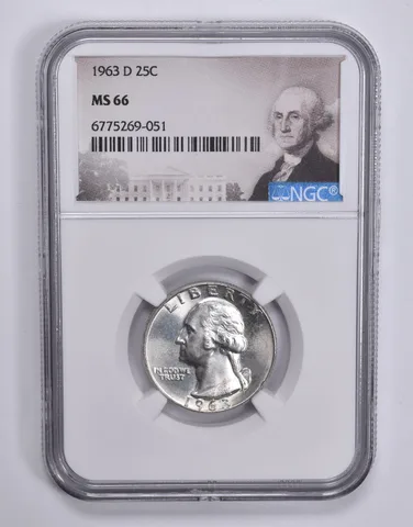 1963-D Washington Quarter 25c Special Lbl MS66 NGC