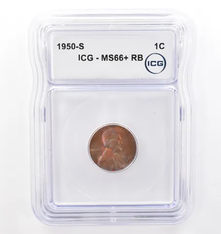 1950-S Lincoln Wheat Cent MS66+ RB ICG Beautiful Tone *7707