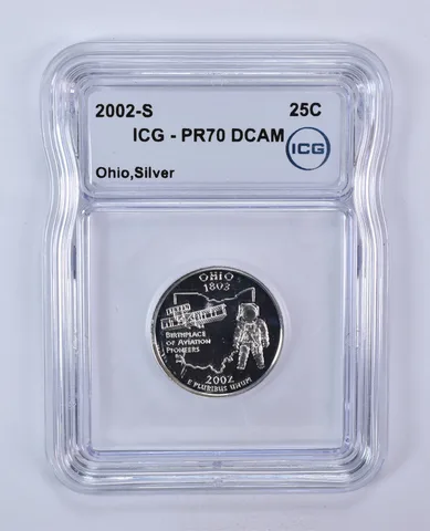 2002-S Washington State Quarter Silver Ohio PR70 DCAM ICG