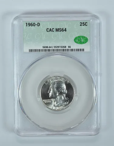 1960-D Washington Quarter MS64 CAC CACg