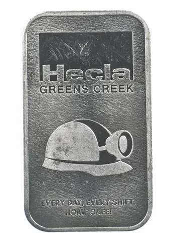 1 Troy Oz Silver Bar Hecla Greens Creek *6809