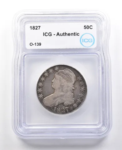 1827 Capped Bust Half Dollar O-139 Authentic ICG *3044