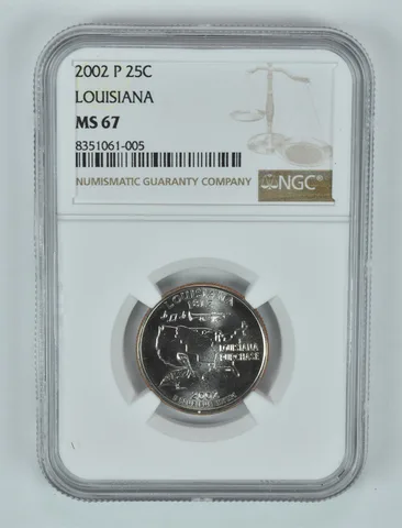 2002-P Washington State Quarter Louisiana MS67 NGC Brown Label