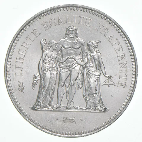 1976 France 50 Francs Hercules 90% Silver BU