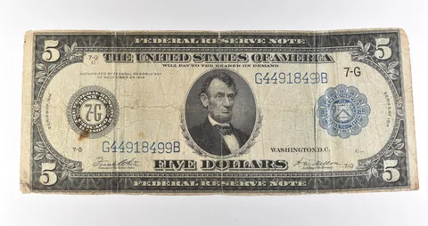 1914 $5 Chicago IL FRN Blue Seal Large Note Fr#871b *4646