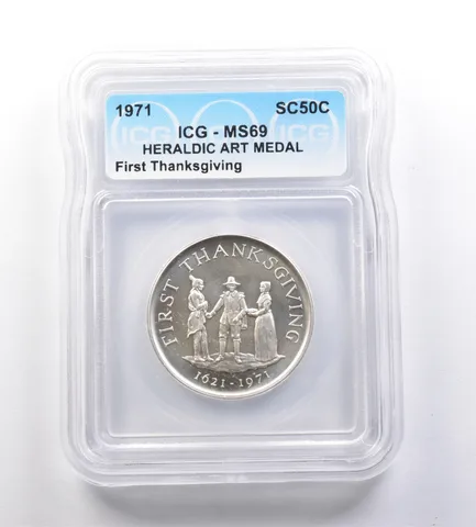 1971 So-Called Half Dollar First Thanksgiving MS69 ICG *7181