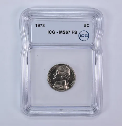 1973 Jefferson Nickel MS67 FS ICG
