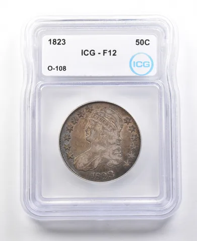 1823 Capped Bust Half Dollar O-108 F12 ICG *3092