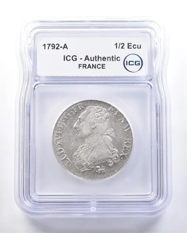 1792 A France 1/2 Ecu Authentic ICG *3921