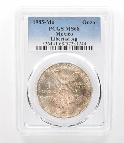 1985 Mo Mexico 1 Onza Silver Libertad MS68 PCGS Beautiful Tone *3186
