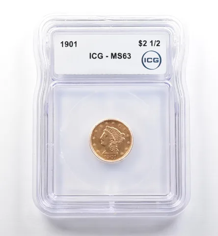 1901 $2.50 Liberty Head Gold Quarter Eagle MS63 ICG *0287