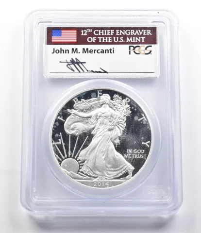 PR70 DCam 2014-W American Silver Eagle Mercanti Signed PCGS a5916