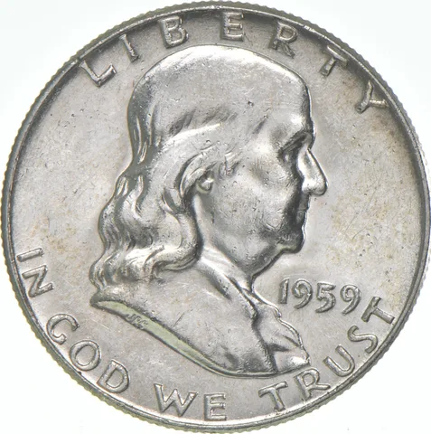 1959 Franklin Half Dollar AU 90% Silver