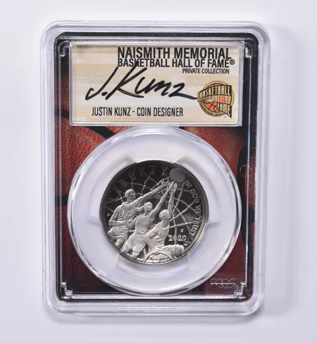 2020-S JUSTIN KUNZ Basketball HOF Commemorative HALF Dollar PR70 PCGS