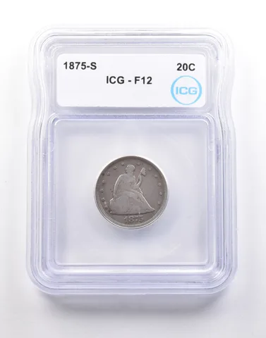 1875-S Seated Liberty Twenty Cents F12 ICG *5075