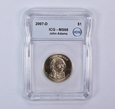 2007-D Presidential $1 John Adams SMS MS68 ICG