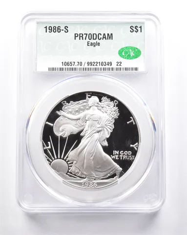 PR70 DCAM 1986-S American Silver Eagle CAC CACG *6297