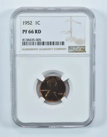 1952 Lincoln Wheat Cent PF66 RD NGC Brown Label