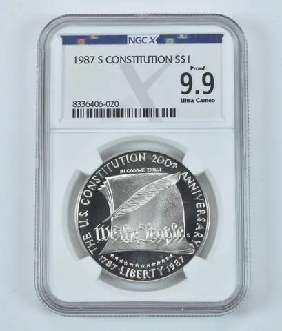1987-S Constitution Commemorative Silver Dollar Proof 9.9 UCAM NGC X NGCX