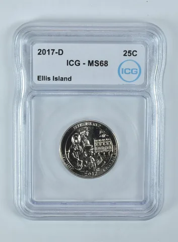 2017-D Washington Quarter ATB Ellis Island MS68 ICG