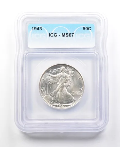 1943 Walking Liberty Half Dollar MS67 ICG *3021