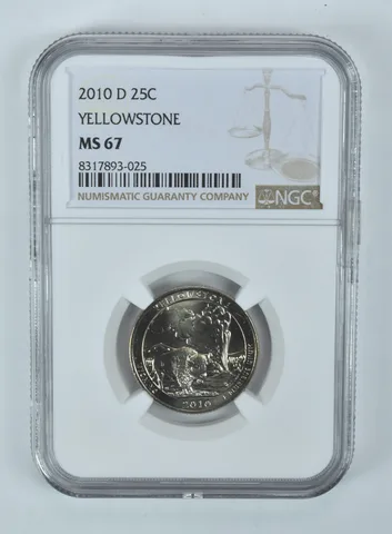 2010-D Washington Quarter ATB Yellowstone MS67 NGC