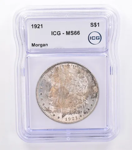 1921 Morgan Silver Dollar MS66 ICG Beautiful Tone *8710
