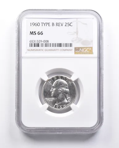 MS66 1960 Type B REV Washington Quarter NGC a6678