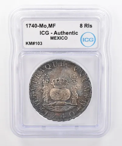 1740 Mo MF Mexico 8 Reales KM#103 Authentic ICG Beautiful Tone *0284