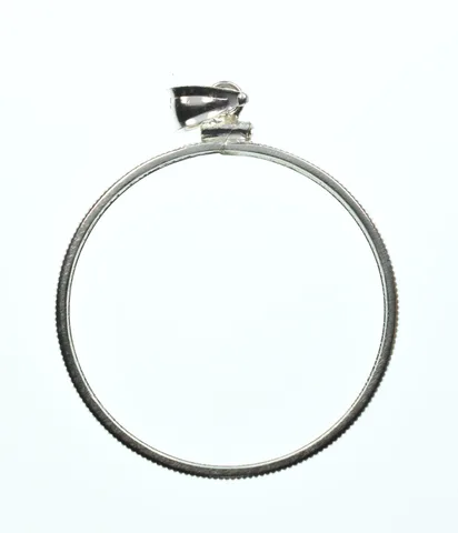 Sterling Silver 35 MM 1 Peso Mexico Coin Bezel Pendant Frame Edge a2164