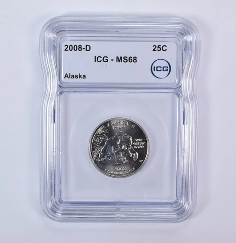 2008-D Washington State Quarter Alaska MS68 ICG