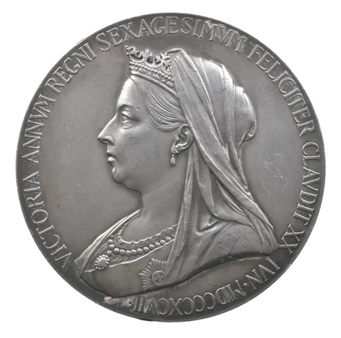 GREAT BRITAIN 1897 Victoria Diamond Jubilee Silver Medal 55mm a2969