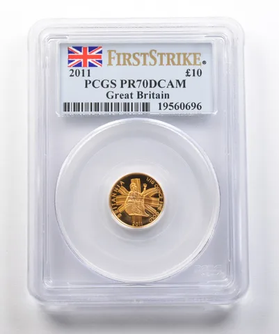 2011 Great Britain 10 Pounds Gold First Strike PR70 DCAM PCGS *8381