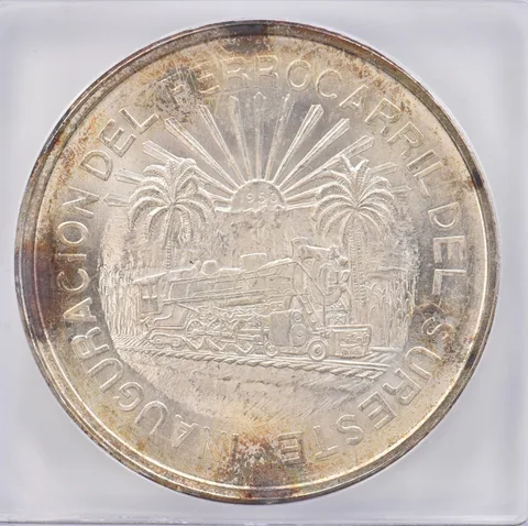 1950 Mo Mexico 5 Pesos MS65 KM#466 ICG Beautiful Tone *0841