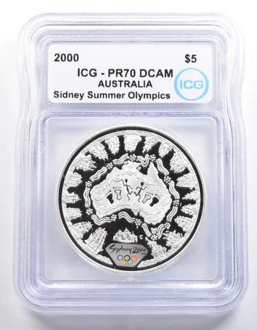 2000 Australia 5 Dollars Sydney Summer Olympics A Sea Change I PR70 ICG a4062