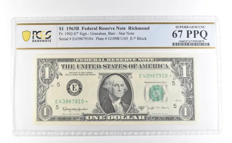 1963 B $1 Richmond VA FRN Star Note Fr#1902-E* Superb Gem Unc 67 PPQ PCGS *3983