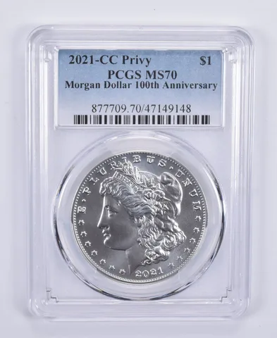 2021-CC Privy Morgan Silver Dollar 100th Anniversary MS70 PCGS