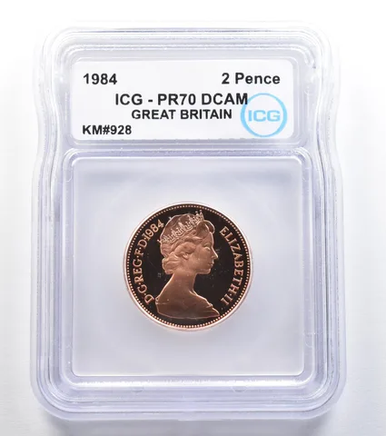 1984 Great Britain 2 Pence KM#928 PR70 DCAM ICG *7848