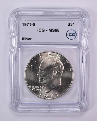 1971-S Eisenhower $1 (Silver) MS68 ICG