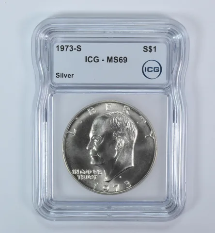 1973-S Eisenhower $1 Silver MS69 ICG
